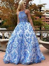 Lace Scoop Neck Princess Floor-length Pockets Prom Dresses #LDB020106790