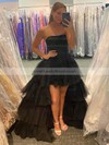 Tulle Strapless Princess Asymmetrical Tiered Prom Dresses #LDB020106693