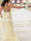 Tulle Square Neckline A-line Sweep Train Appliques Lace Prom Dresses #LDB020106702