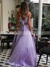 Silk-like Satin V-neck A-line Floor-length Bow Prom Dresses #LDB020106796