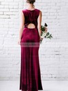 Velvet Scoop Neck Sheath/Column Ankle-length Prom Dresses #LDB020107040