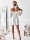 Chiffon Off-the-shoulder A-line Short/Mini Ruffles Prom Dresses #LDB020107098
