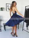 Silk-like Satin Cowl Neck A-line Knee-length Ruffles Prom Dresses #LDB020107173