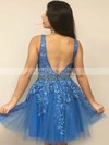 Tulle V-neck A-line Short/Mini Beading Prom Dresses #LDB020107190
