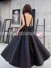 Satin Square Neckline Ball Gown Ankle-length Bow Prom Dresses #LDB020107191