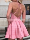 Silk-like Satin Scoop Neck A-line Short/Mini Pockets Prom Dresses #LDB020107241