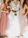 Tulle Halter A-line Floor-length Ruffles Bridesmaid Dresses #LDB01013826