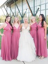 Jersey V-neck A-line Floor-length Bridesmaid Dresses #LDB01013833