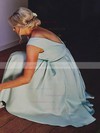 Silk-like Satin V-neck A-line Tea-length Bridesmaid Dresses #LDB01013845