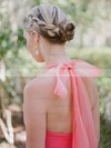 Tulle Halter A-line Asymmetrical Bridesmaid Dresses #LDB01013846