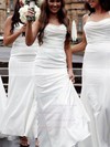 Silk-like Satin Cowl Neck Sheath/Column Floor-length Bridesmaid Dresses #LDB01013848