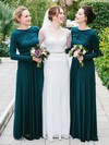 Silk-like Satin Scoop Neck A-line Floor-length Bridesmaid Dresses #LDB01013870