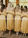Silk-like Satin V-neck A-line Asymmetrical Sashes / Ribbons Bridesmaid Dresses #LDB01013923