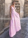 Silk-like Satin V-neck A-line Floor-length Bridesmaid Dresses #LDB01014134