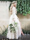 Lace Tulle V-neck A-line Floor-length Split Front Wedding Dresses #LDB00023920