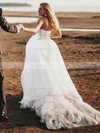 Glitter Strapless Ball Gown Court Train Appliques Lace Wedding Dresses #LDB00023925