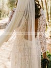 Lace Scoop Neck A-line Floor-length Wedding Dresses #LDB00023932