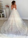 Tulle V-neck Ball Gown Court Train Appliques Lace Wedding Dresses #LDB00023958