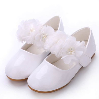 Kids' Closed Toe PVC Flower Flat Heel Girl Shoes #LDB03031509