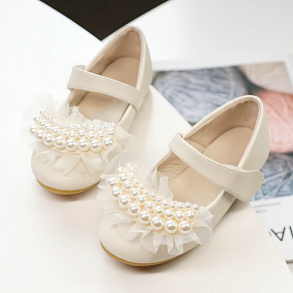 Kids' Flats PVC Pearl Flat Heel Girl Shoes #LDB03031515