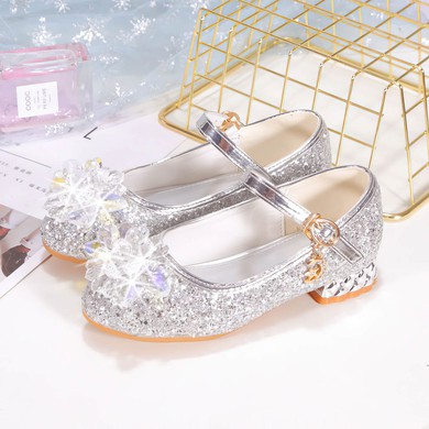 Kids' Closed Toe Sparkling Glitter Rhinestone Flat Heel Girl Shoes #LDB03031523