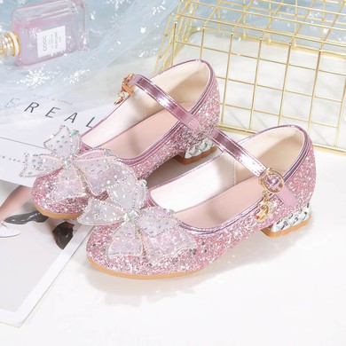 Kids' Flats Sparkling Glitter Buckle Flat Heel Girl Shoes #LDB03031531