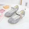 Kids' Closed Toe Sparkling Glitter Buckle Flat Heel Girl Shoes #LDB03031535