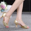 Women's Sandals PVC Sparkling Glitter Kitten Heel Dance Shoes #LDB03031103