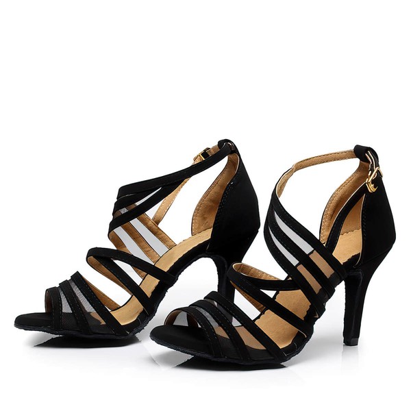 Women's Sandals Velvet Buckle Stiletto Heel Dance Shoes #LDB03031118