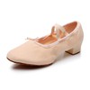 Women's Closed Toe Canvas Flat Heel Dance Shoes #LDB03031119