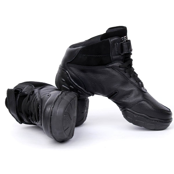 Women's Closed Toe Real Leather Chunky Heel Dance Shoes #LDB03031213