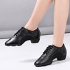 Women's Closed Toe Real Leather Flat Heel Dance Shoes #LDB03031221