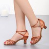 Women's Sandals Satin Buckle Kitten Heel Dance Shoes #LDB03031230