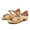 Kids' Peep Toe Sparkling Glitter Sequin Flat Heel Dance Shoes #LDB03031243