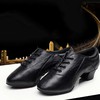 Women's Closed Toe Real Leather Kitten Heel Dance Shoes #LDB03031261