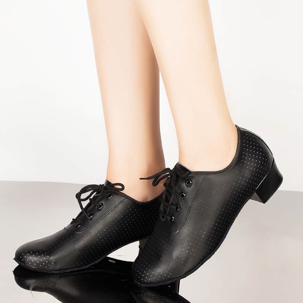 Women's Closed Toe Real Leather Flat Heel Dance Shoes #LDB03031282