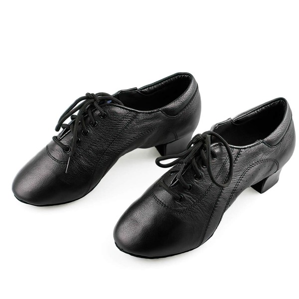 Men's Closed Toe Real Leather Flat Heel Dance Shoes #LDB03031292