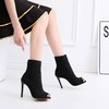 Women's Peep Toe Cloth Stiletto Heel Dance Shoes #LDB03031311
