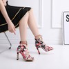 Women's Peep Toe Satin Zipper Stiletto Heel Dance Shoes #LDB03031322