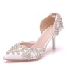 Women's Pumps PVC Crystal Stiletto Heel Wedding Shoes #LDB03031132
