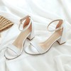 Women's Sandals PVC Chunky Heel Wedding Shoes #LDB03031135