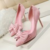 Women's Pumps Velvet Bowknot Stiletto Heel Wedding Shoes #LDB03031143