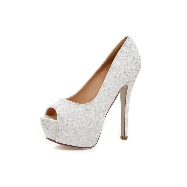 Women's Pumps Sparkling Glitter Stiletto Heel Wedding Shoes #LDB03031153