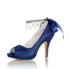 Women's Sandals Satin Crystal Stiletto Heel Wedding Shoes #LDB03031168