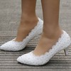Women's Pumps Leatherette Imitation Pearl Kitten Heel Wedding Shoes #LDB03031169