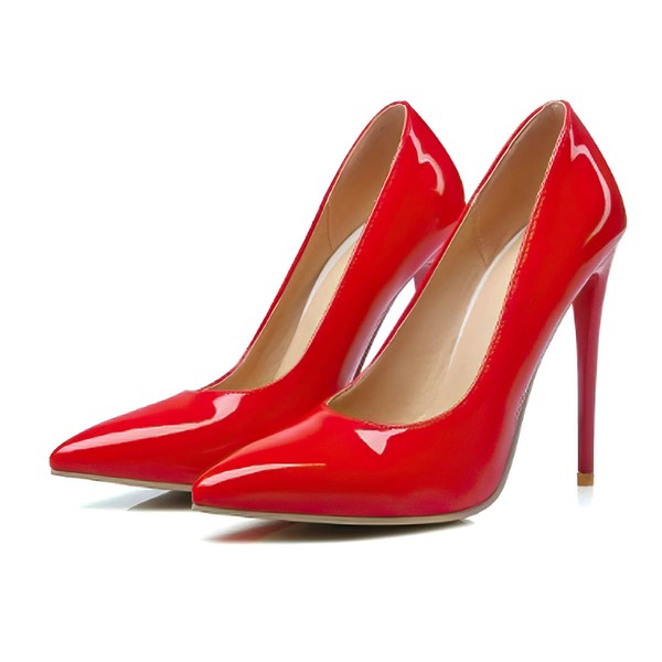 Women's Pumps Patent Leather Stiletto Heel Wedding Shoes #LDB03031170