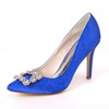 Women's Pumps Satin Crystal Stiletto Heel Wedding Shoes #LDB03031171