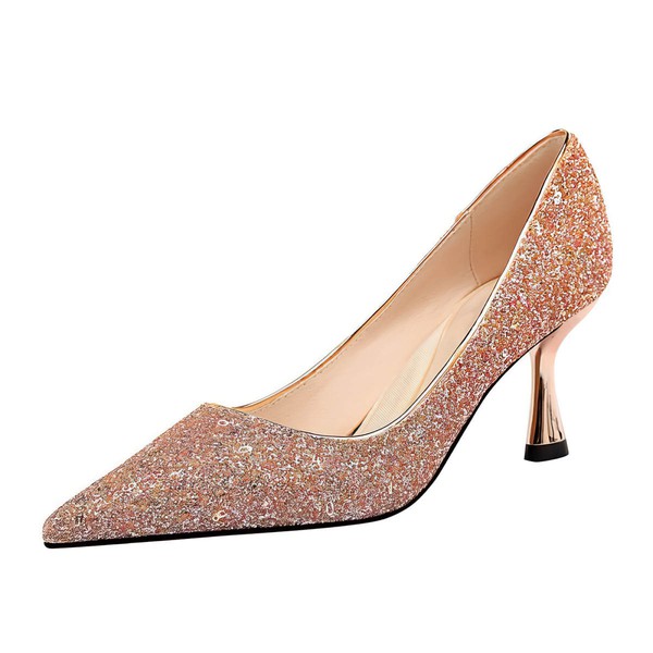 Women's Pumps PVC Sparkling Glitter Stiletto Heel Wedding Shoes #LDB03031183