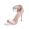 Women's Sandals Satin Crystal Stiletto Heel Wedding Shoes #LDB03031198
