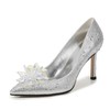 Women's Pumps Leatherette Rhinestone Stiletto Heel Wedding Shoes #LDB03031199